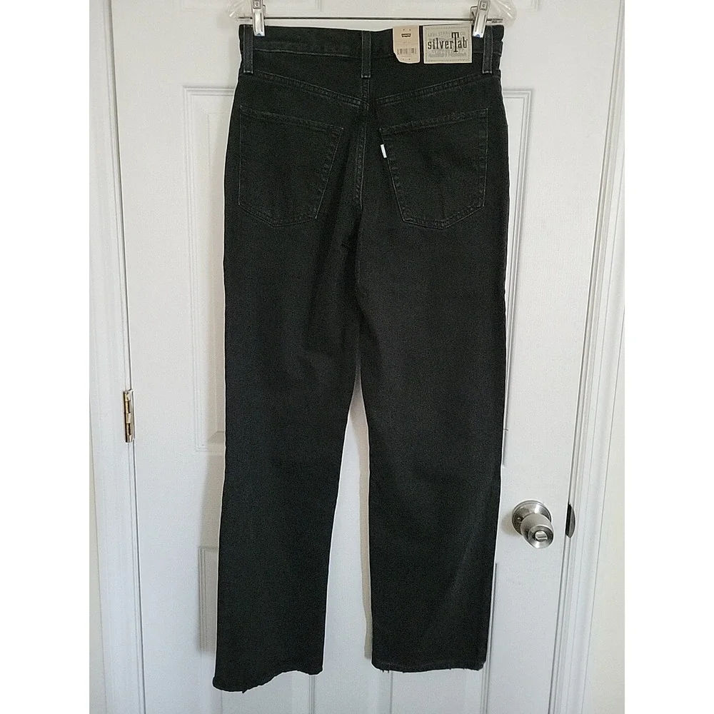 Levi's Mens SilverTab '94 Baggy Jeans Straight Leg Black Distressed‎ 28x31 NWT